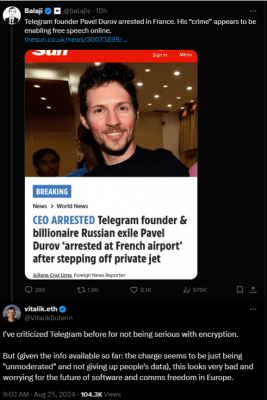 Buterin’s response to investor Balaji Srinivasan